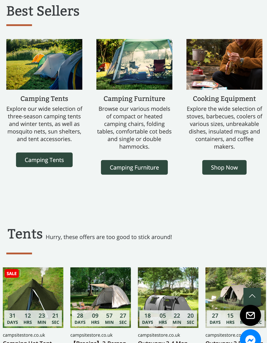 The Camp Site Store – Fully Built Outdoor Adventure Brand with Seasonal Demand
