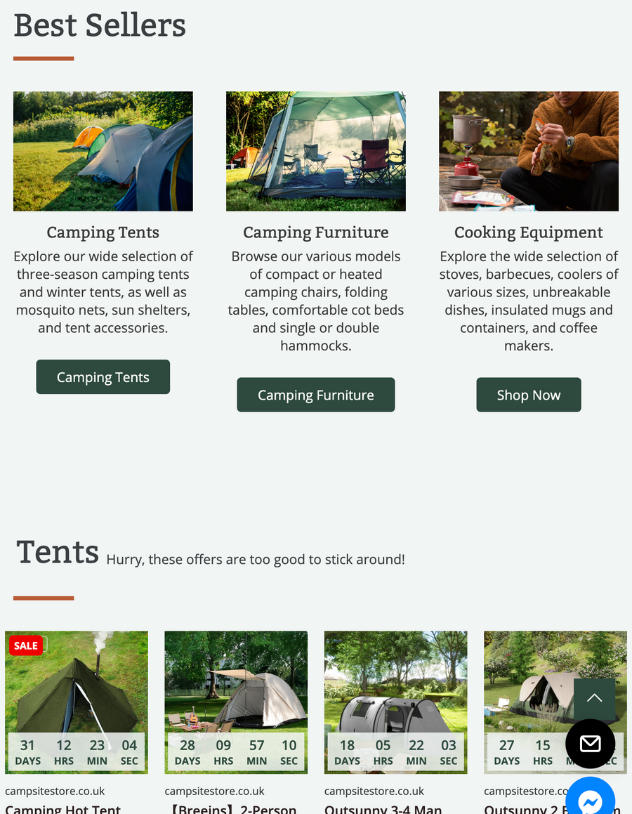 The Camp Site Store – Fully Built Outdoor Adventure Brand with Seasonal Demand